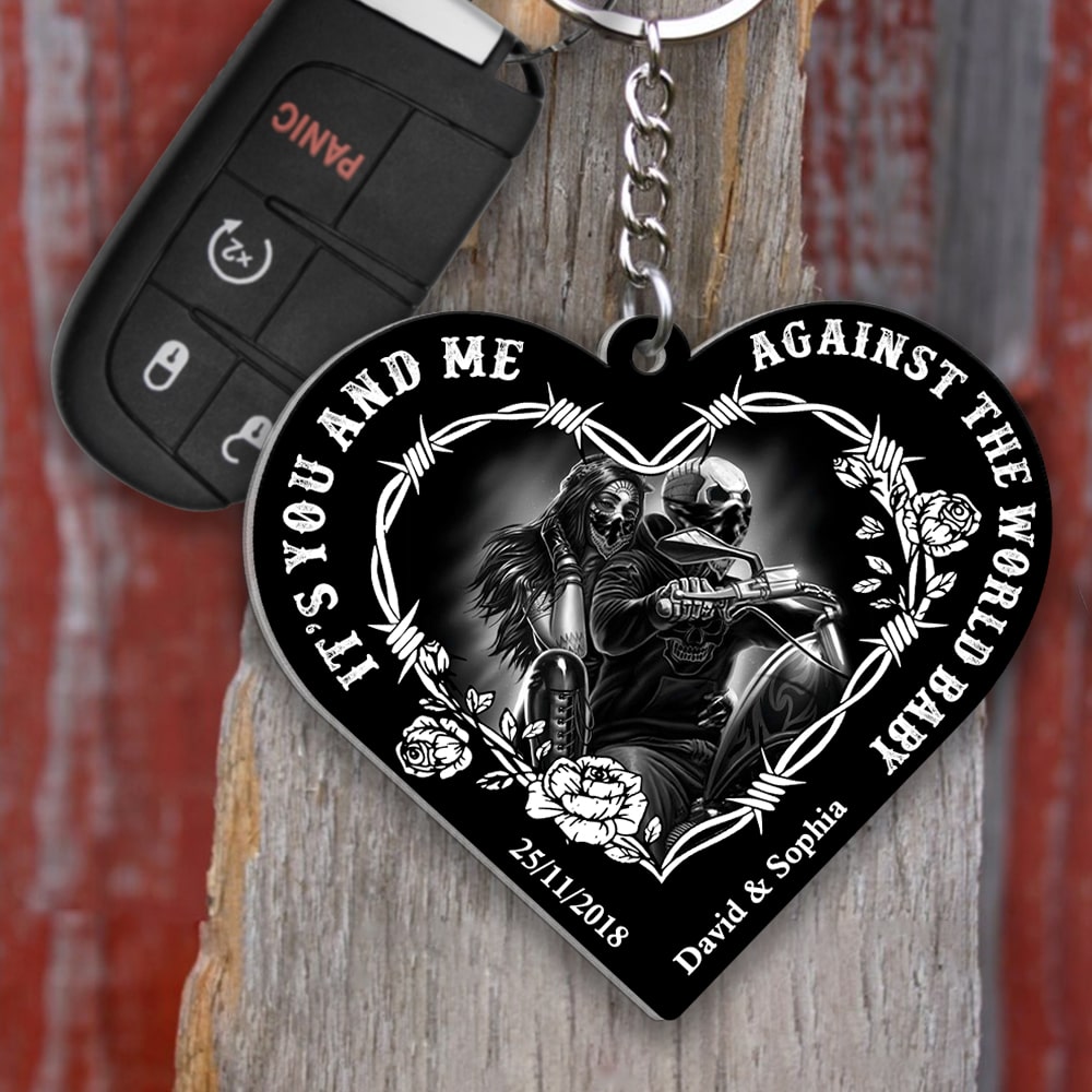 Couple, It's You And Me Against The World Babe, Personalized Keychain, Gift For Couple, 03QHDT050723 - Keychains - GoDuckee