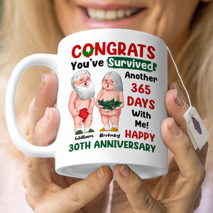 Happy Anniversary, Personalized Coffee Mug, Santa Gifts For Old Couple - Coffee Mug - GoDuckee