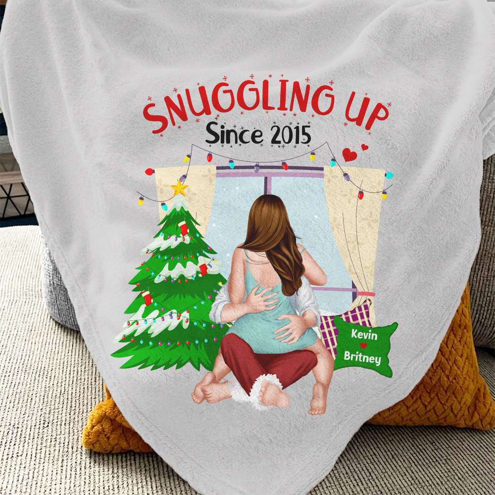 Snuggling Up, Personalized Blanket, Gifts For Him Gifts For Her - Blanket - GoDuckee