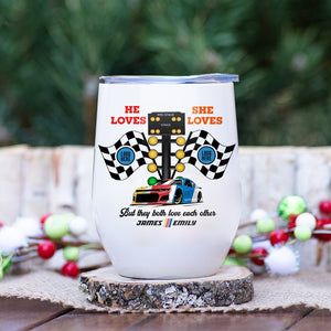 But They Both Love Each Other, Couple Gift, Personalized Mug, Racing Car Couple Mug 02HUTI091023 - Coffee Mug - GoDuckee