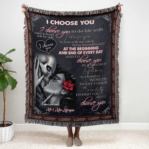 Let's Watch Movie & Chill Babe-Personalized Woven Blanket- Gift For Him/ Gift For Her- Halloween Gift- Couple Blanket-02htdt150923pa - Blanket - GoDuckee