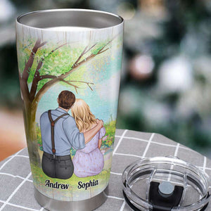 My Favorite Place In All The World Is Next To You, Personalized Couple Tumbler - Tumbler Cup - GoDuckee