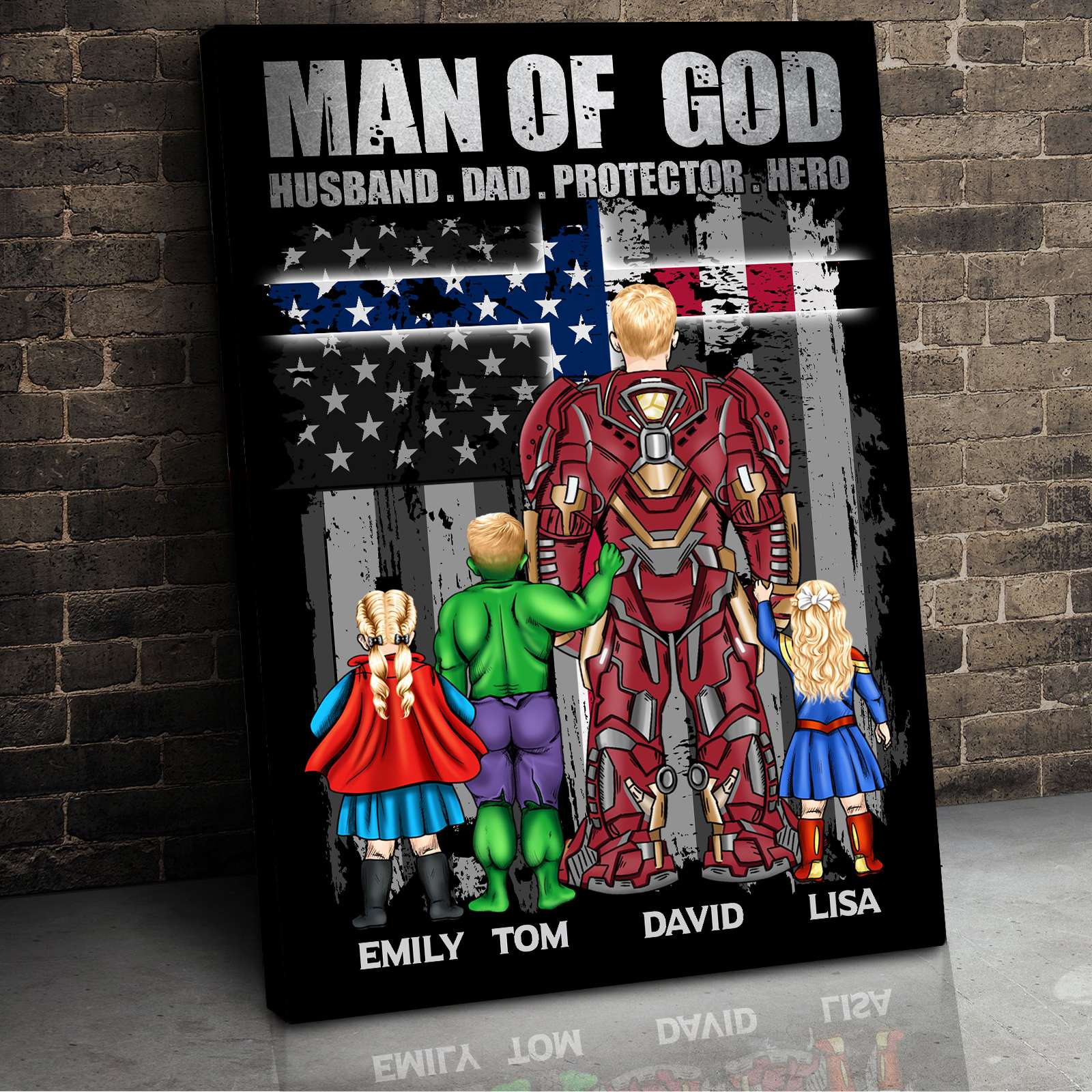 Super Dad, Man Of God - Personalized Canvas Poster - Gift For Dad - Poster & Canvas - GoDuckee