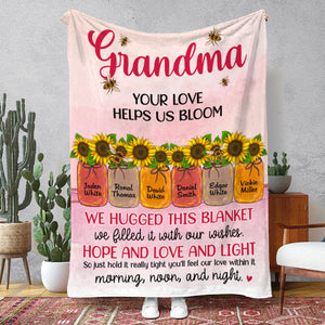 Your Love Helps Us Bloom, Personalized Blanket, Gifts For Grandma, 11HUDT110423 - Blanket - GoDuckee