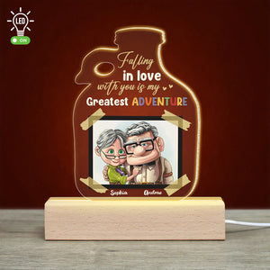 Old Couple Gift, Personalized 3D Led Light 01DNDT180323 Gifts For Couple - Led Night Light - GoDuckee