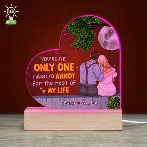 You're The Only One, 03ACDT030323TM Personalized 3D Led Light Wooden Couple Gift - Led Night Light - GoDuckee