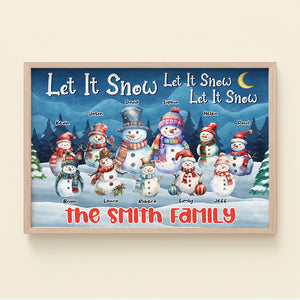 Let It Snow, Personalized Canvas Poster, Gifts For Snowman Family - Poster & Canvas - GoDuckee