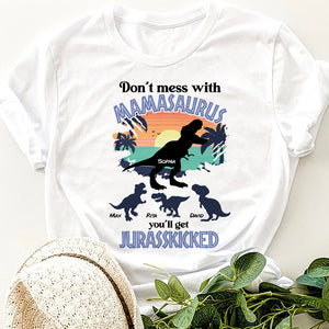 Don't Mess With Mamasaurus 04QHDT170423 Personalized Shirt, Gifts For Mom - Shirts - GoDuckee