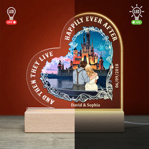 And Then They Live Happily Ever After, 05QHDT060323TM Personalized 3D Led Light Wooden Couple Gift - Led Night Light - GoDuckee