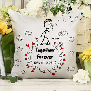 Together Forever Never Apart, Personalized Couple Square Pillow - Gift For Couple - Pillow - GoDuckee