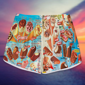Gift For Ice Cream Lover, Personalized Couple Beach Shorts, Summer Ice Cream Beach Short, Couple Gift 04NATI070723 - Beach Shorts - GoDuckee