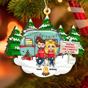 Making Memories One Campsite At A Time, Personalized Wood Ornament, Gifts For Couple - Ornament - GoDuckee