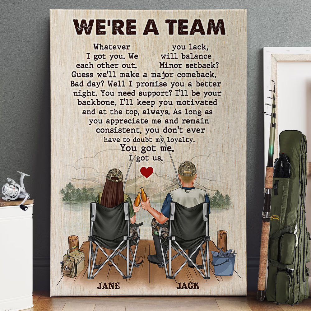You Got Me I Got Us, Personalized Canvas Poster, Fishing Couple, Gift For Couple - Poster & Canvas - GoDuckee