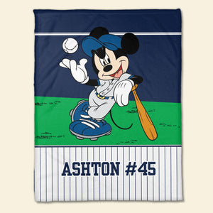 Player Baseball 03HUDT030823 Personalized Blanket, Player Baseball Gifts - Blanket - GoDuckee