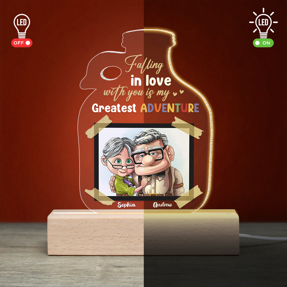 Old Couple Gift, Personalized 3D Led Light 01DNDT180323 Gifts For Couple - Led Night Light - GoDuckee
