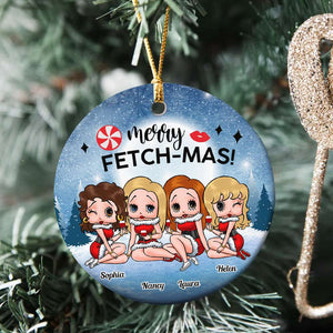 Merry Fetch - Mas 01NADT280923HH Personalized Ceramic Ornament, Christmas Gifts For Besties - Ornament - GoDuckee