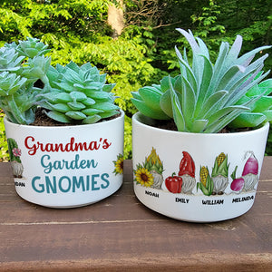 Grandma's Garden Gnomies, Personalized Plant Pot, Gift For Grandma 04HUDT010523 - Plant Pot - GoDuckee