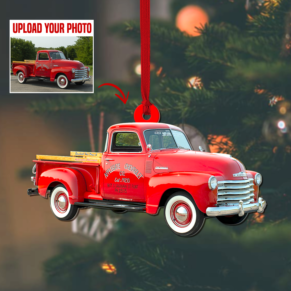 Custom Chevy Truck Photo Acrylic Ornament -Gifts For Chevy Truck Lover - Ornament - GoDuckee