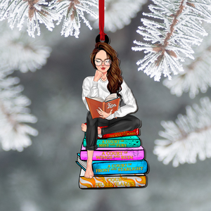Book Lover- Personalized Ornament - Acrylic Custom Shape Ornament PW17-AONMT- 04huhi161122tm - Ornament - GoDuckee