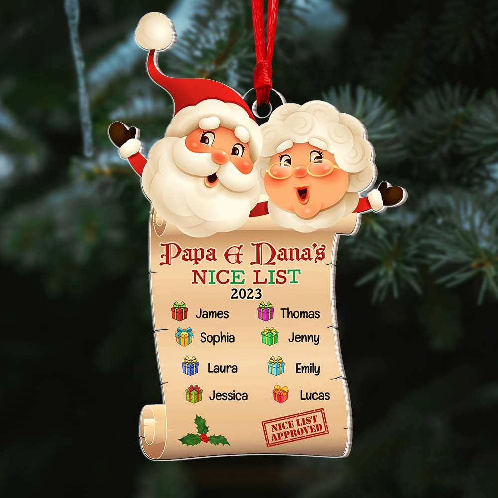 Nice List 2023, Gift For Grandkids, Personalized Acrylic Ornament, Grandkids List Ornament, Christmas Gift 04NATI080923 - Ornament - GoDuckee