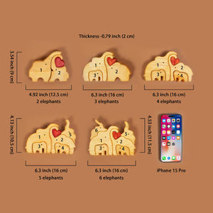 Elephant Family Wooden Puzzle Gift For Family 01acxx050525 - Wood Puzzle - GoDuckee