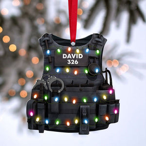 Police Bulletproof Vest, Personalized Ornament, Christmas Gift For Police Officers - Ornament - GoDuckee