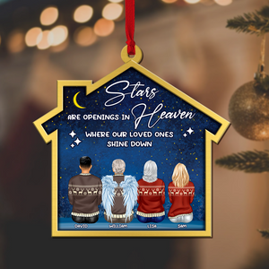 Stars Are Openings In Heaven Where Our Loved Ones Shine Down- Personalized Ornament - Custom Shape Ornament -Gift For Family- Family Heaven Star Ornament - Ornament - GoDuckee