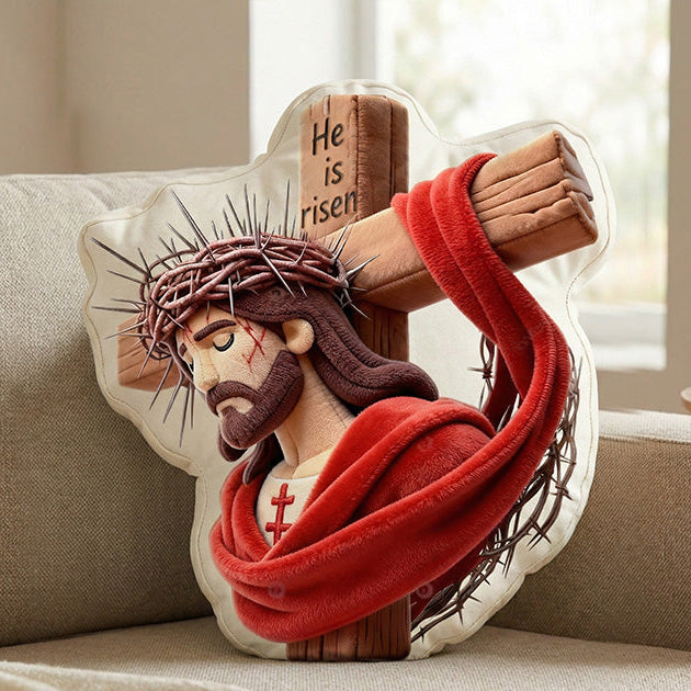 Risen in Glory Custom Shaped Pillow - Gifts For Christians 03OHMG270226 - Pillow - GoDuckee