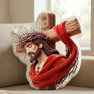 Risen in Glory Custom Shaped Pillow - Gifts For Christians 03OHMG270226 - Pillow - GoDuckee