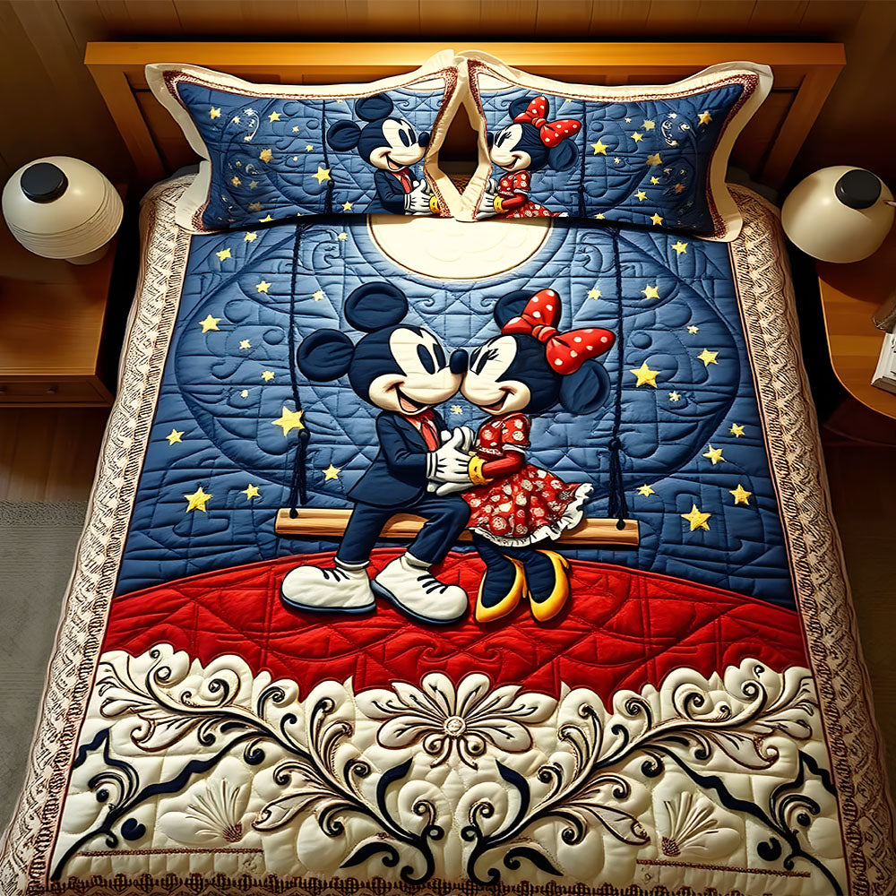 Romantic Couple Quilt Bedding Set Special Line 02QHMH230125 - Blanket - GoDuckee