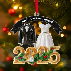 Christmas Couple Acrylic Ornament - Personalized Gift For Couple 03TGMG090825 - Ornament - GoDuckee