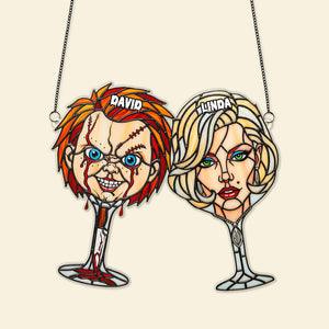 Horror Couple Suncatcher Ornament - Personalized Gifts For Couple 02OHMG060825 - Ornament - GoDuckee