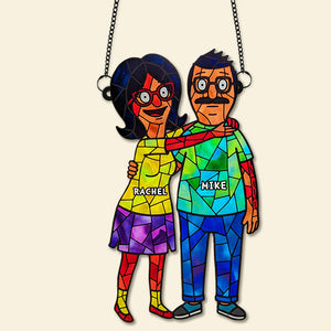 Funny Couple Suncatcher - Personalized Gifts For Couple 02ohmg290725 - Ornament - GoDuckee
