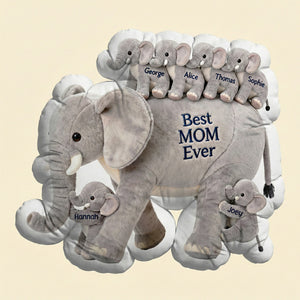 Elephant Family Personalized Gifts For Mom Shaped Pillow 05humg310126 - Pillow - GoDuckee