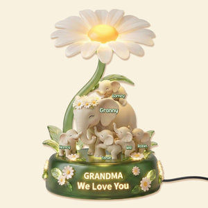 Elephant Mom Acrylic Light Box - Personalized Gifts For Mother and Grandma 03namg260226 - Light Box - GoDuckee