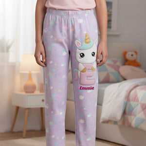 Unicorn Alphabet Pajama Pants - Personalized Gifts 05kimg051225 - Pajama Pant - GoDuckee