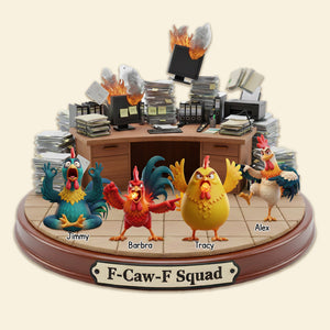 F-Caw-F Squad Coworker Acrylic Plaque - Personalized Gifts For Coworkers 02ohmg011225 - Shaped Plaques - GoDuckee