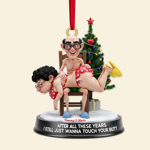 Funny Old Couple Ornament - Personalized Gift For Couple Christmas Ornament 02NAMG250925 - Ornament - GoDuckee