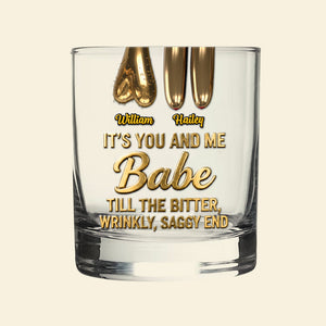 Funny Old Couple Round Glass Personalized Gifts For Couple 03OHMG060126 - Glass - GoDuckee