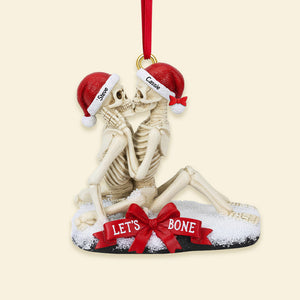 Excited Bone Couple Christmas Ornament, Personalized Gifts For Couple 02qhmg100925 - Ornament - GoDuckee