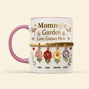 Mom's Floral Garden Coffee Accent Mug - Personalized Gifts For Mom 031NAMG271225 - Coffee Mug - GoDuckee