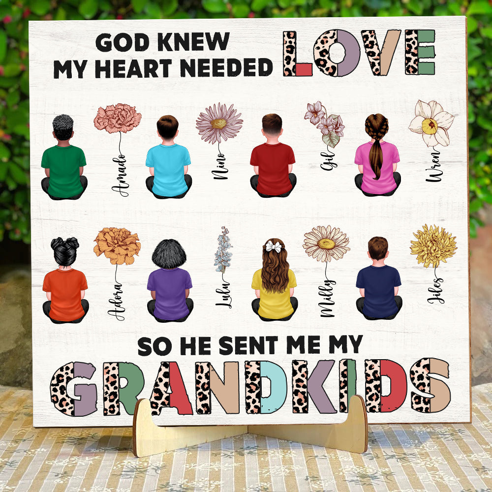 Personalized Gifts For Grandparents Wood Sign God Knew My Heart Needed Love 03ACDT160324TM