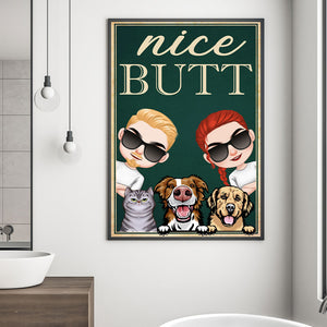 Nice Butt, Gift For Dog Lover, Personalized Poster, Couple And Dogs Canvas Print, Couple Gift - Poster & Canvas - GoDuckee