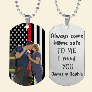 Custom Photo Dog Tag Necklace - Custom Photo Gifts For Firefighter 03HUDC070624 - Necklace - GoDuckee