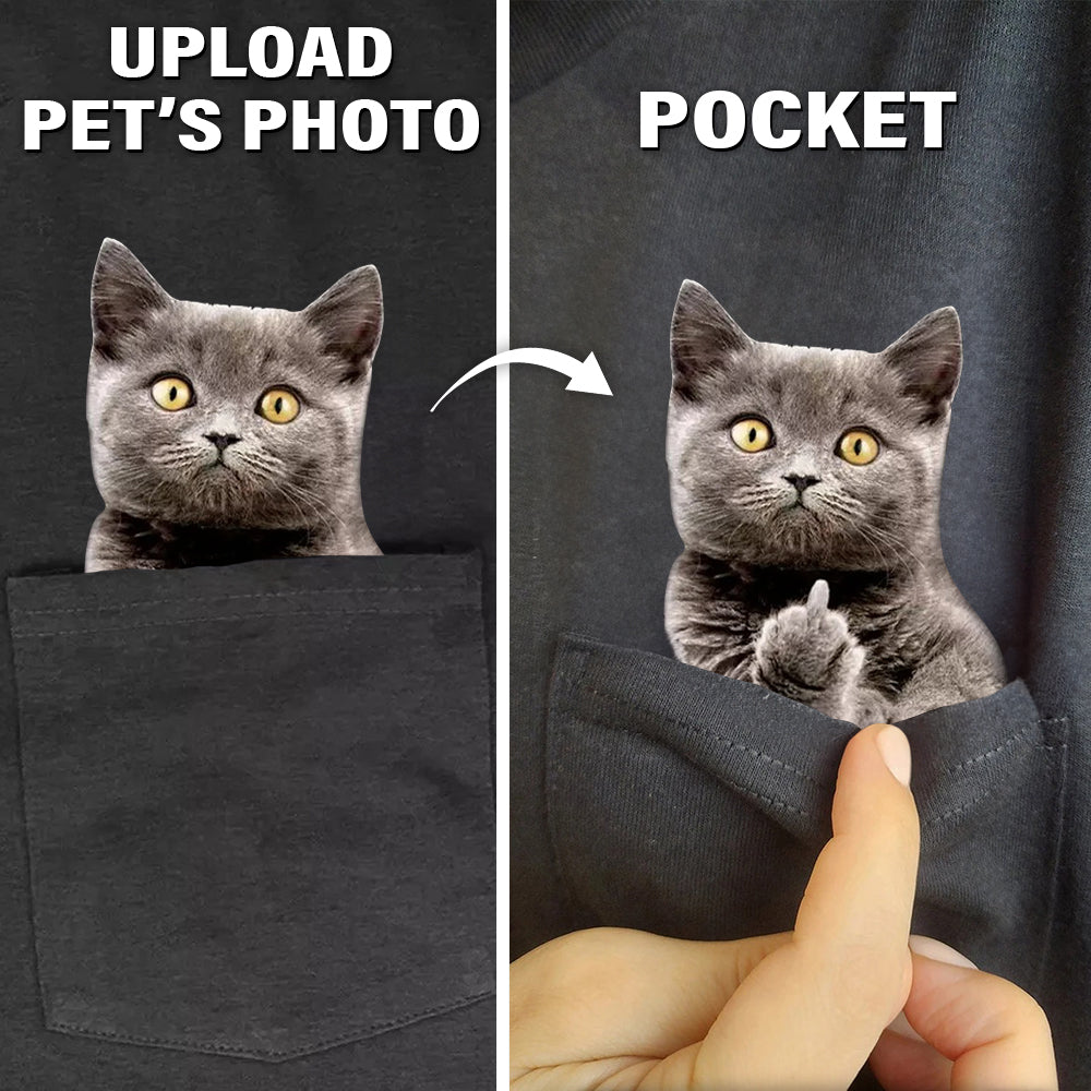 Custom Photo Pocket Shirt Pet Face With Middle Finger - Shirts - GoDuckee