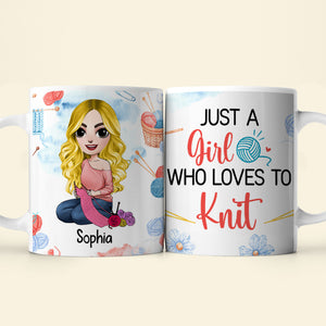 Personalized Gifts For Knitting Lover Coffee Mug 04hudc290724hh Beautiful Girl Knitting At Home - Coffee Mug - GoDuckee