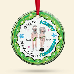 Personalized Gifts for Couple, Cartoon Couple You're my Schwifty Ceramic Ornament 03TODC270824HG - Ornament - GoDuckee