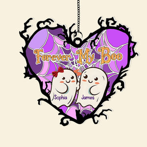 Personalized Gifts for Couple, Forever My Boo Halloween Couple Acrylic Suncatcher 02TODC080824 - Ornament - GoDuckee