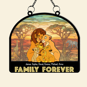 Personalized Gifts For Family Suncatcher, Lion Family Forever 02qhdc120824hg - Ornament - GoDuckee