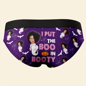 Custom Photo Gifts For Halloween Women's Briefs Boo In Booty 02xqdc050824 - Boxer Briefs - GoDuckee